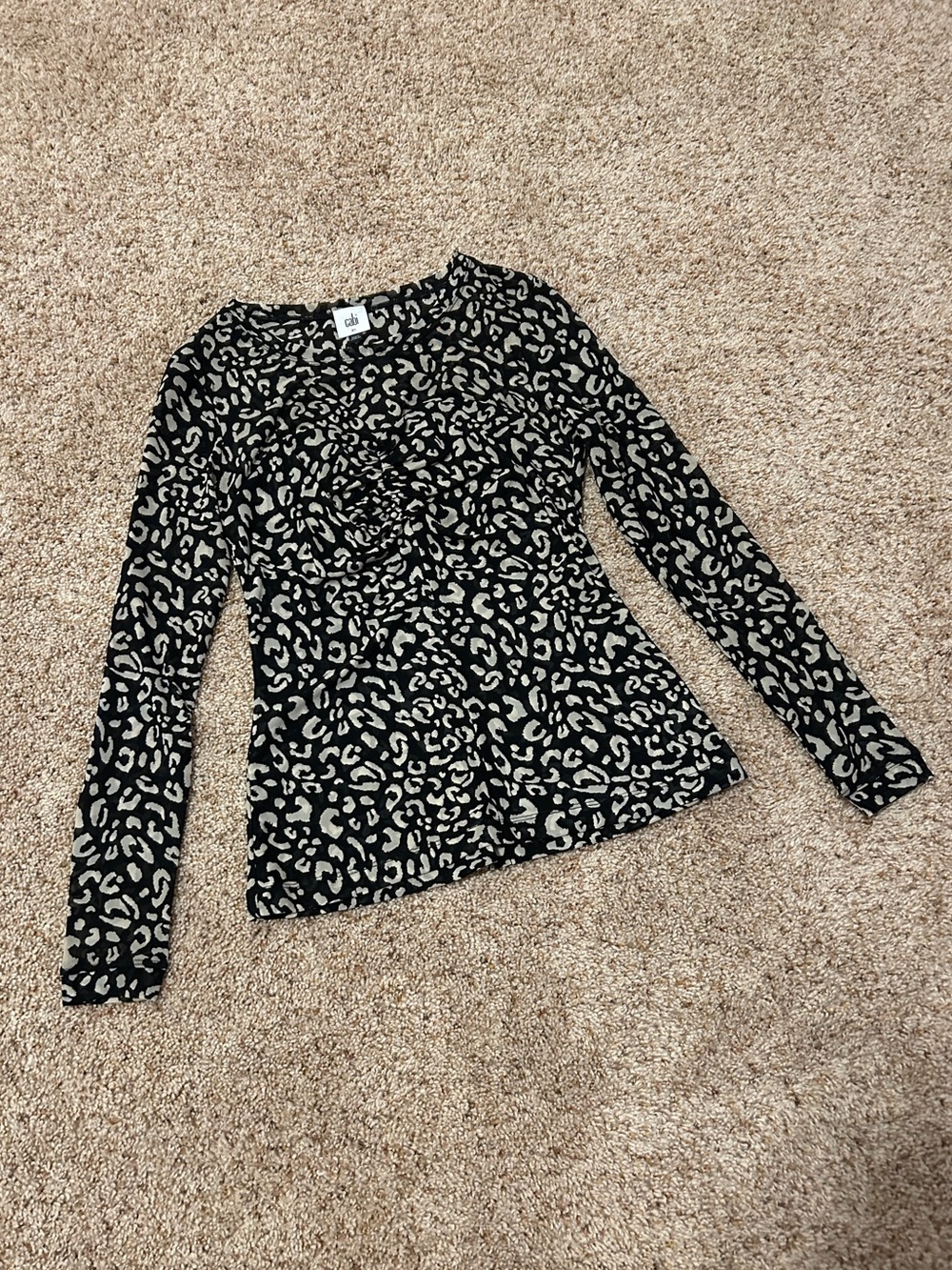 Cabi Sweetheart Leopard Print Mesh Top